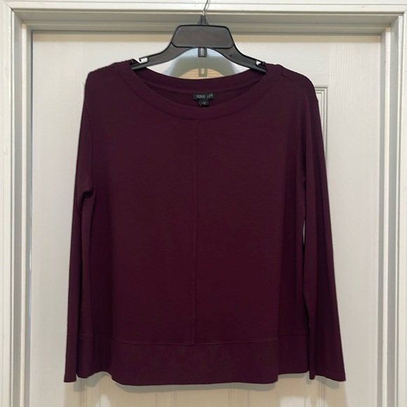 Tops - J Jill - Wearever collection maroon open neckline long sleeve top - size M